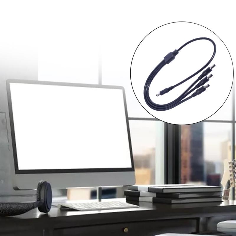 DC5521 Splitter Cable 1 Male to 3 Male 5.5mmx 2.1mm Connectors Extension Cord for CCTV Camera Routers LED Light Bar