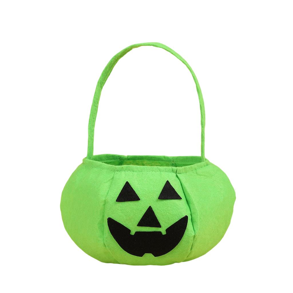 Halloween -or- Bags for Kids - Pumpkin Shaped Non-Woven Fabric Handheld Candy Bags for Party Storage