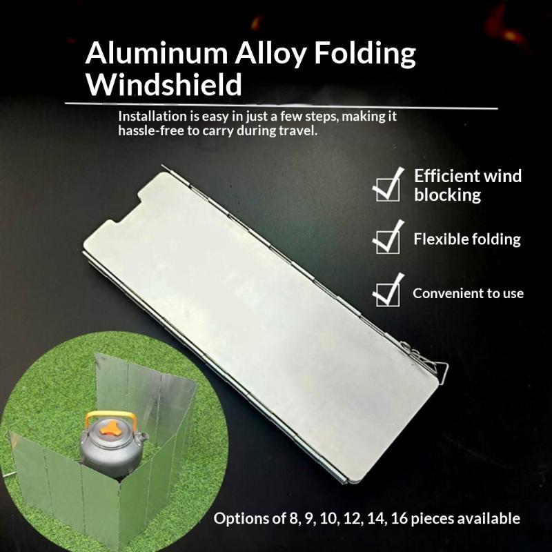 Foldable Aluminum Alloy Camping Stove Wind Screen Durable Ideal For Outdoor Hiking Picnic