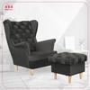 Carol Armchair with Footrest Scandinavian Family Meble Dark Graphite