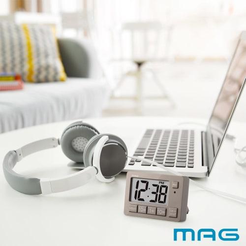 MAG Timer, Perfect for Kitchen, Study, Meetings, and More, Features Volume Control, Mute/Silent, Light, Digital Clock Display, Wall or Tabletop Use, M
