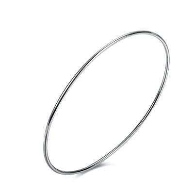 RUI RUI YU Women Bracelet Copper Plated Silver Simple Classic Style Single Circle Bracelet