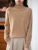 Pullover in pile lavorato a maglia a collo alto a maniche lunghe autunnale per donna