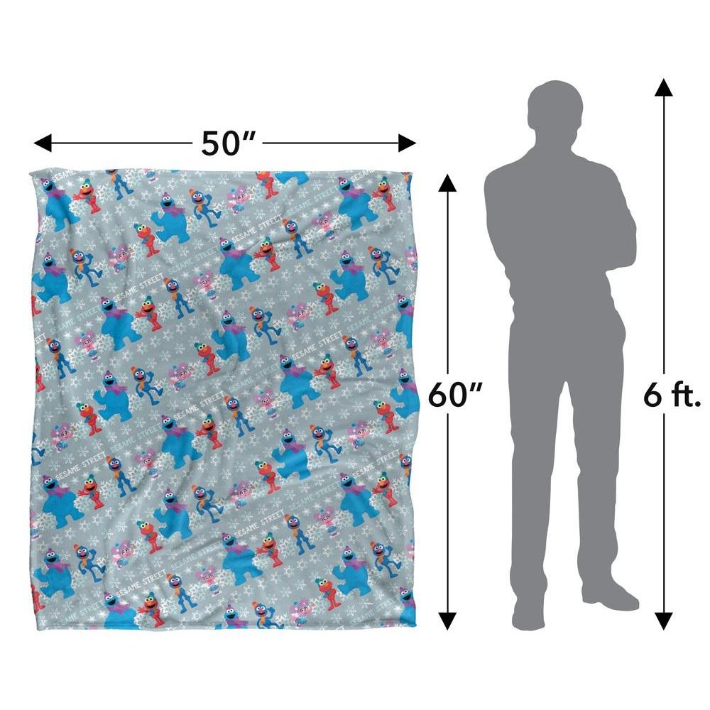 Sesame Street Silky Snow Holiday Supersoft Blanket