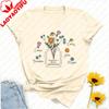 Custom Floral Grandma Nana Cotton TShirt with Grandkids Name Gift for Grandma Mothers Day Tee Personalized Grandma Shirt Tops
