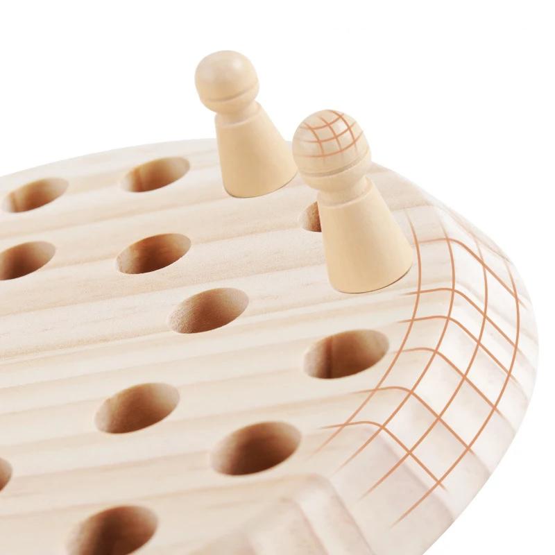 Montessori Educational Kids Wooden Memory Match Stick Chess Game Fun Block Board Game Color Cognitive Ability Toy for Kids Gift