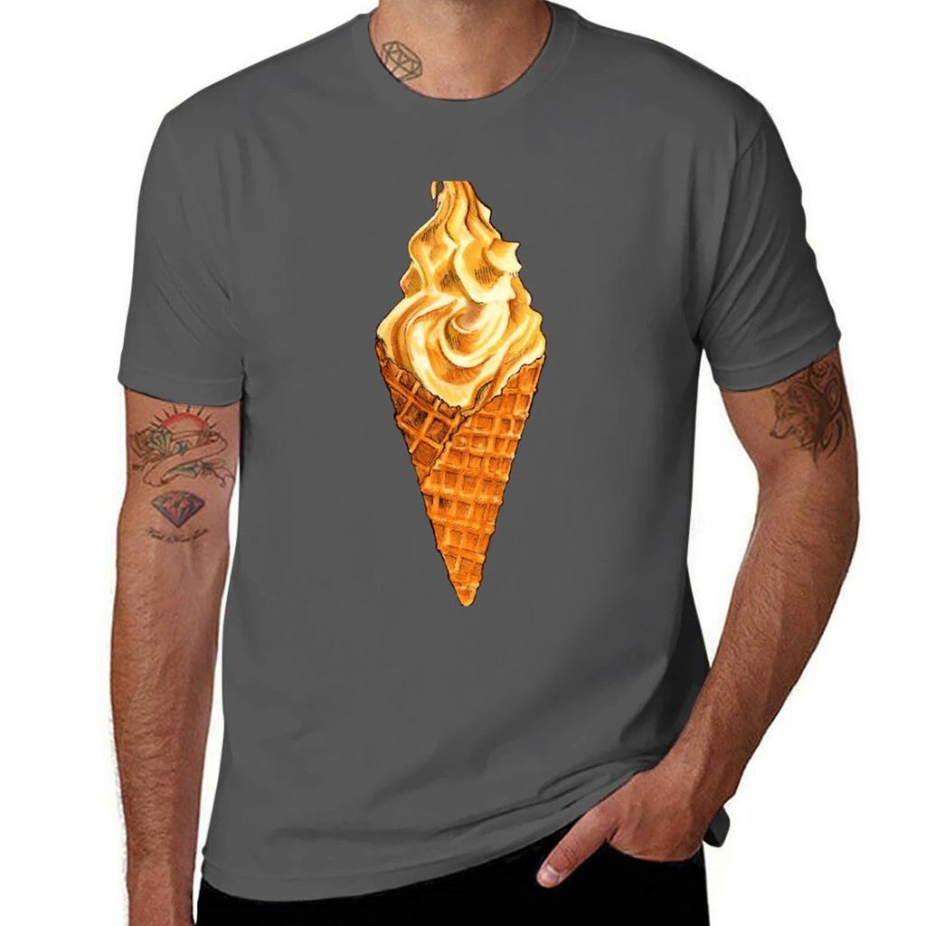 Vanilla Soft Serve Pattern Tshirt Moisture Control Sports Tee Tshirt