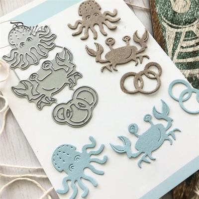 Krabben-Oktopus-Ring, Metall-Stanzformen, zum Selbermachen, Scrapbooking, Papierkarten, Bastelschablone