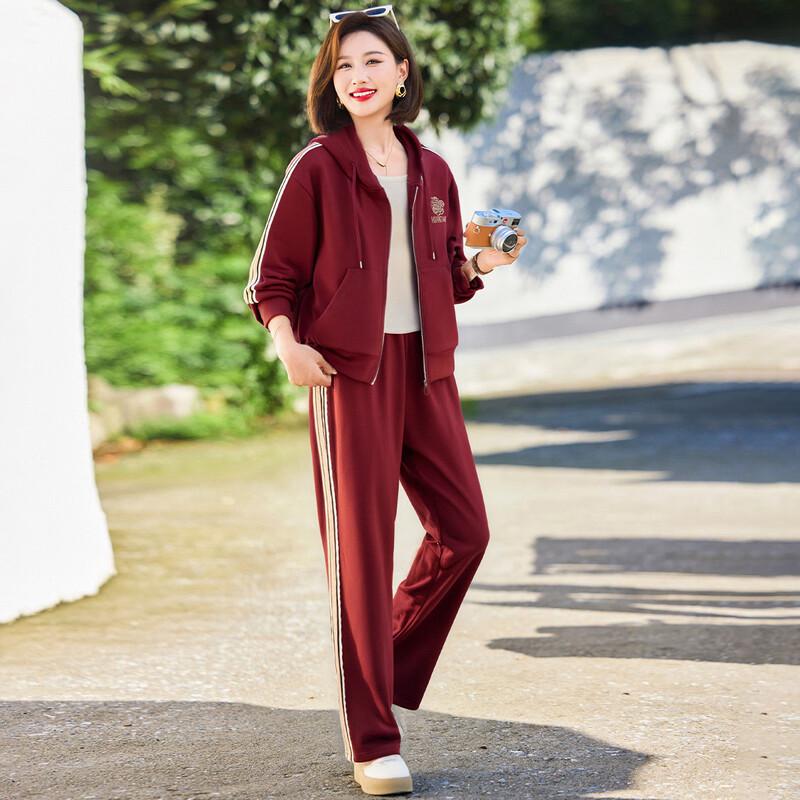 Women's Casual Hooded Short Jacket & Sportswear Set