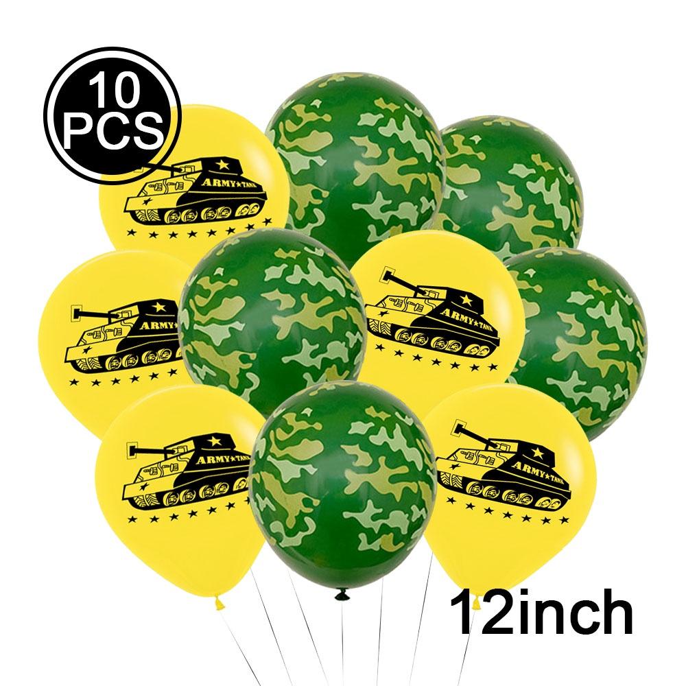 Military Camouflage Balloon Set Metal Latex Balloon Children's Birthday Camouflage Party Background Decoration Photo Taking