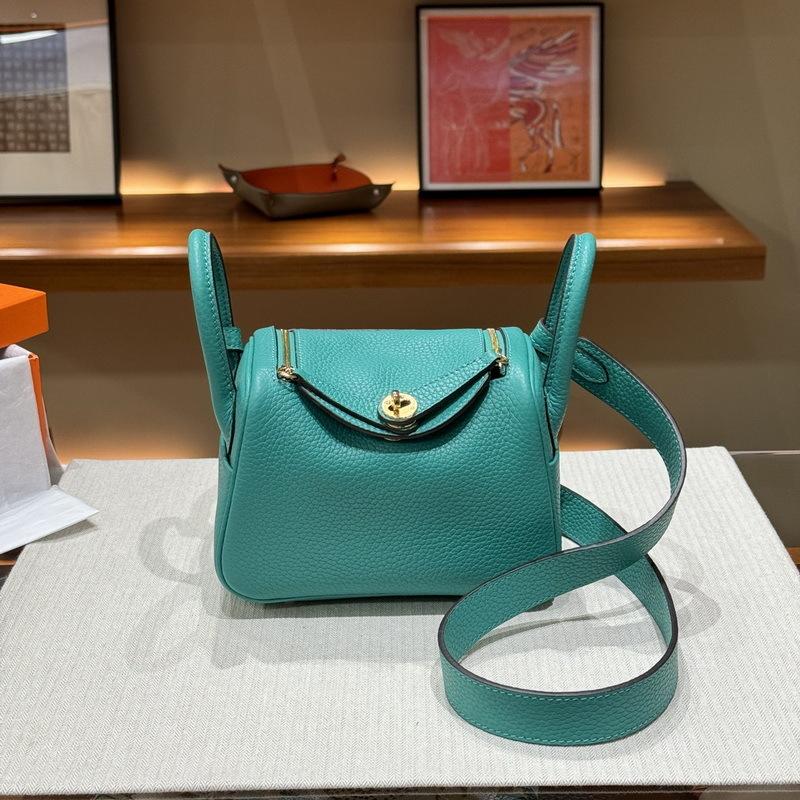 2026 new first-layer cowhide tc cowhide 19cm mini lindy bag crossbody leather medicine bag genuine leather women's bag