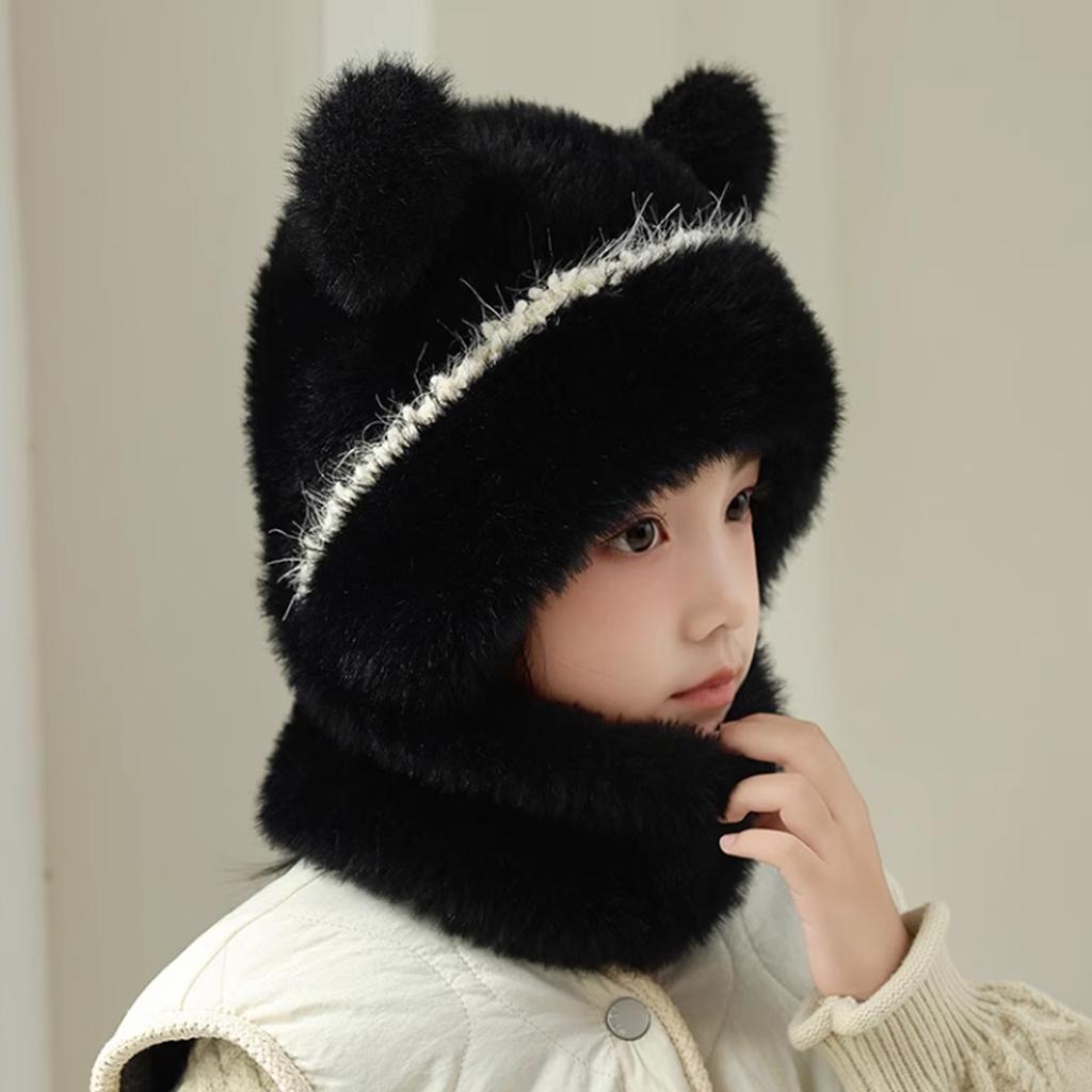 Sciarpa in Peluche per Bambini Cappello Pullover Cappello Caldo Invernale Protezione per le Orecchie 2-10 Anni Bambini Berretto Monopezzo Sciarpa di Velluto per Bebè Copricapo