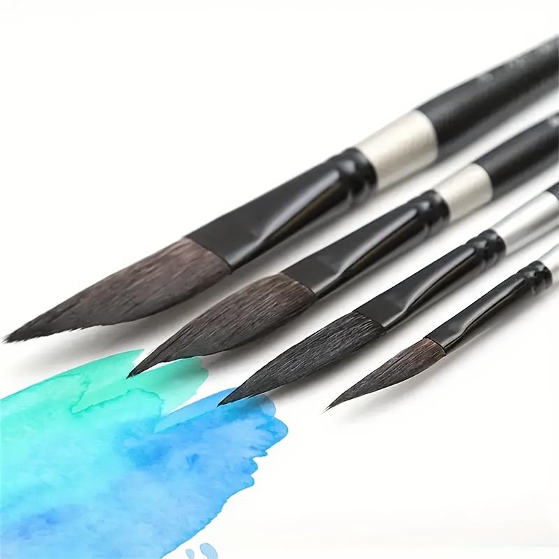 4pcs Professional Watercolor Paint Brush Set,Comfortable Grip,Soft Tip,Durable for Watercolor,Gouache,Oil and Acrylic Painting