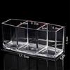 3-Fächer Acryl Make-up-Pinselhalter Organizer, Make-up-Pinselhalter Becher, Make-up-Pinsel Etui zur Aufbewahrung & Sortierung, Klar
