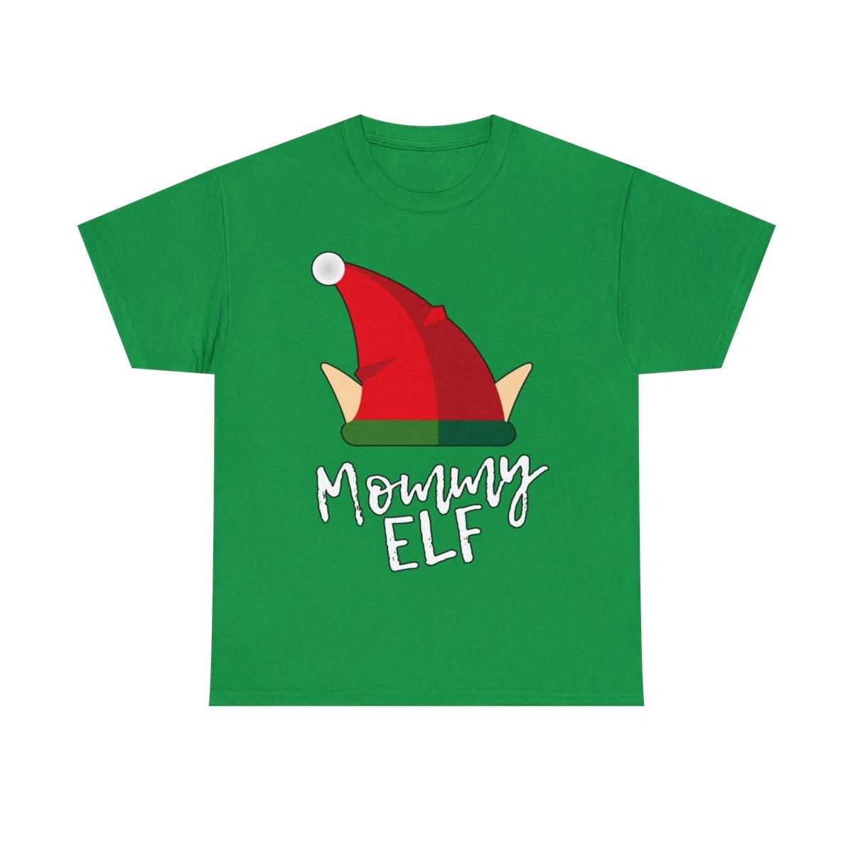 Mommy Elf Christmas Costume Graphic Tee Shirt M