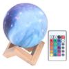 Mini LED Moon Lamp USB Charging 16‑Colors Remote Night Light with Wood Stand Birthday Gift