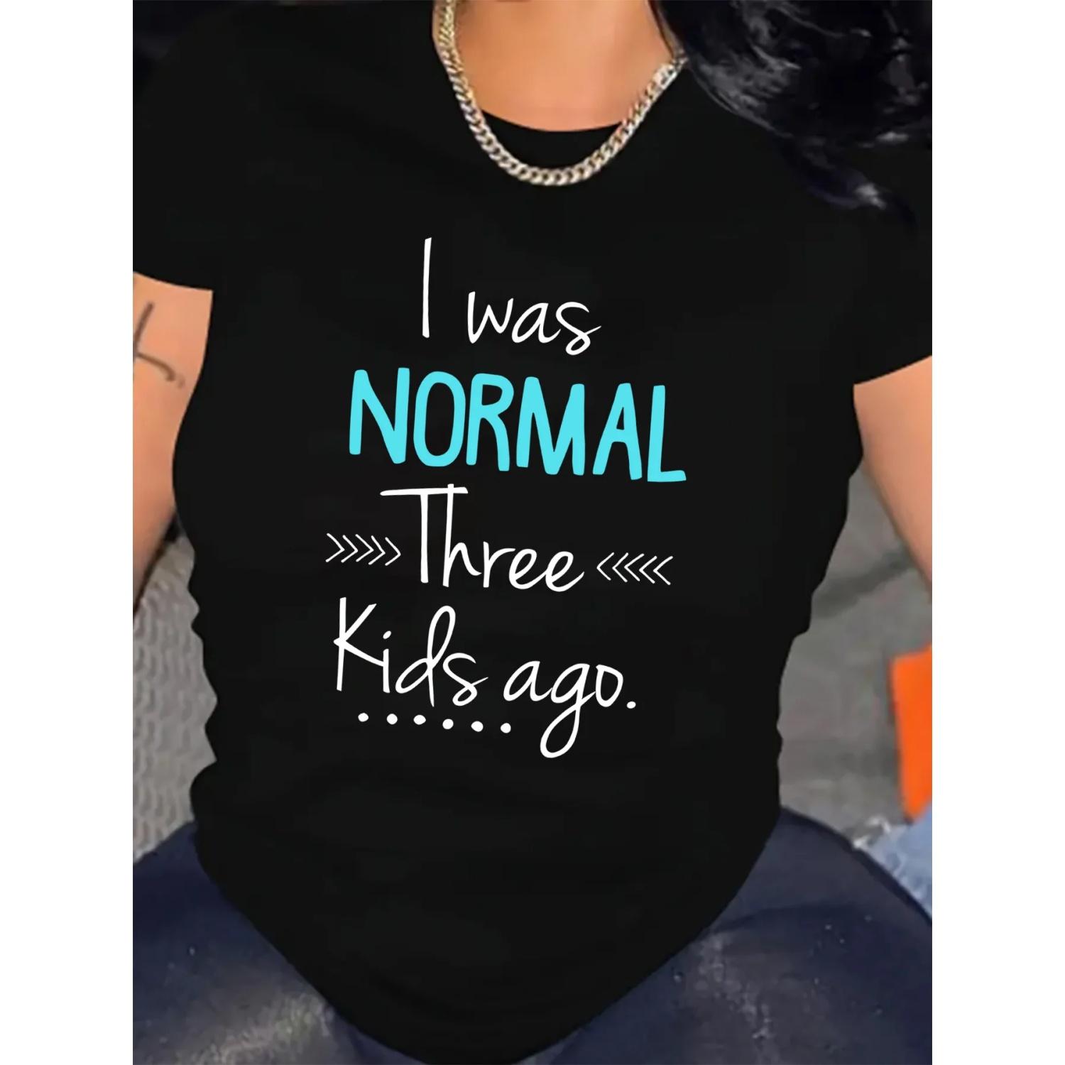 

Plus - Size Black Round Neck T - Shirt with Humorous Parenting Quote Light - hearted and Relatable S чёрный