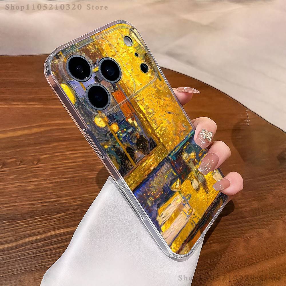 

Art V-Van G-Gogh Tavern Phone Case iPhone17 16 15 14 13 12 11 Pro Max Plus Mini Clear Full Back Cover Silicone Soft Shell iPhone11