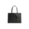 Carter 28 Solid Color Logo Tag Pebble Leather Tote Bag Women Tote Bags Black CJ806-B4BK