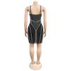C7215 European & American Fashion Spaghetti Strap Rhinestone Dress - Sexy Tight Sleeve Short Dress for Women