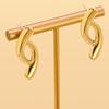 Hot Selling 18K Gold Plated Stainless Steel Stud Earrings New Curved Design Trendy Geometric Pattern Personalised Wedding