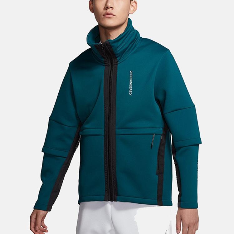 Jordan 23 Engineered Patchwork Packable Hoodie Fleece-Lined Zip-Up Jacket Men Outerwear Blue BQ5766-347