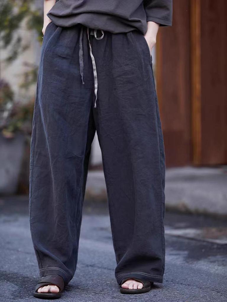Women's Retro Summer Patchwork Elastic Waist Casual Pants