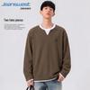 Jeanswest Men's Retro Waffle Knit Fake Two-Piece Long-Sleeve T-Shirt