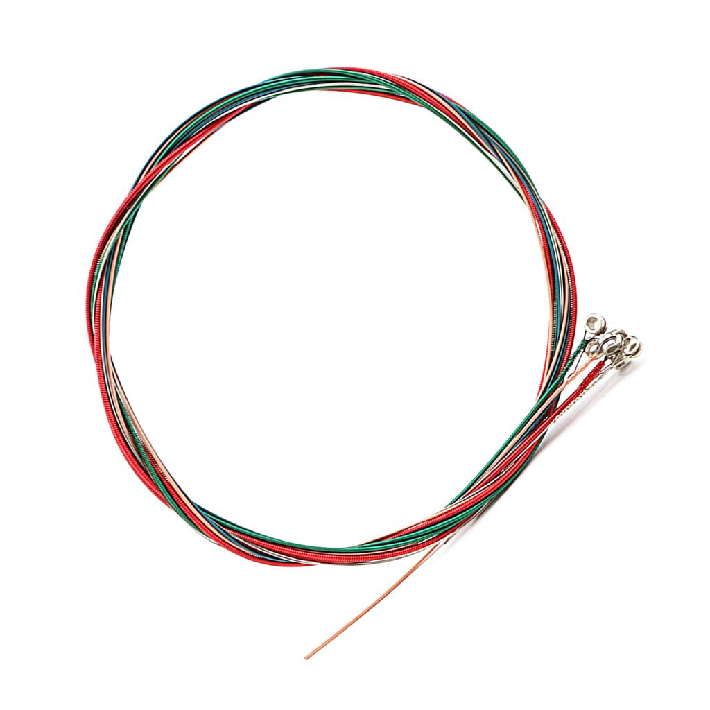 Colored String Replacement Set 11-52 Steel Wire String for Acoustic Classic Guitar Sets of 6 Guitar Strings Replacements