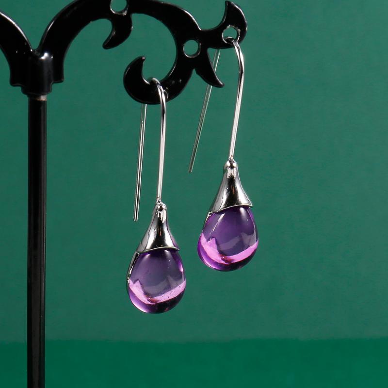 Trendy Women Earrings 8 Colors Delicate Gold Color Inlay Natural Stone Hook Dangle Earrings for Women Wedding Engagement Jewelry