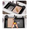 Silver Nano Embossed 304 Stainless Steel Kitchen Sink Large Single Slot Home Improvement Multifunction Wash Basin For Kitchen