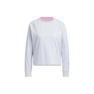 Color Block Letter Print Long Sleeve T-Shirt Women Tops Light-Blue JE3618