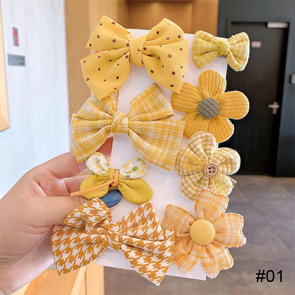 8Pcs/Set Sweet Big Bow Flower Elastic Hairbands Children Girls Hair Ties Fashion Headbands Hair Accessories Rubber Band For Kid
