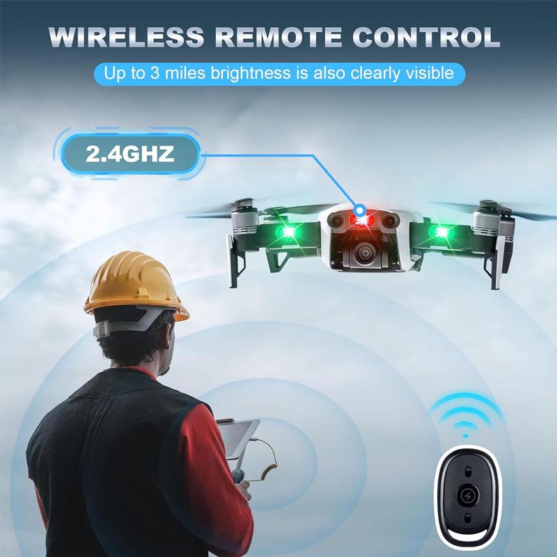 Wireless LED Drone Strobe Light for Motorcycle Car Bike Remote Control Anti-collision Indicator Warning Lamp USB Signal Light