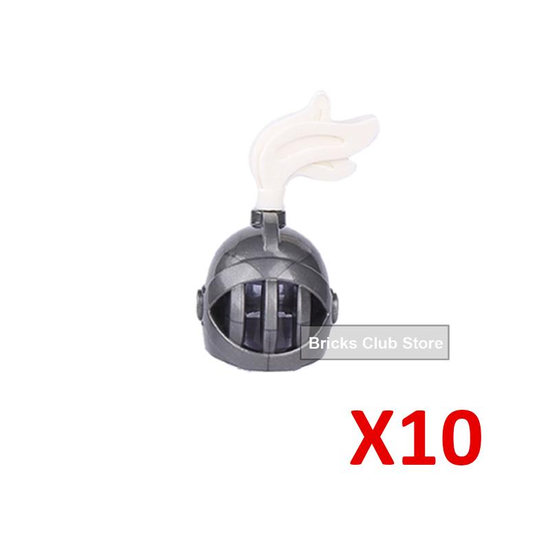 MOC Medieval Knights Building Blocks Accessories Plumes Pauldron Fence Helmet Shield Plush Cloak Soldier Weapons MOC Mini Bricks