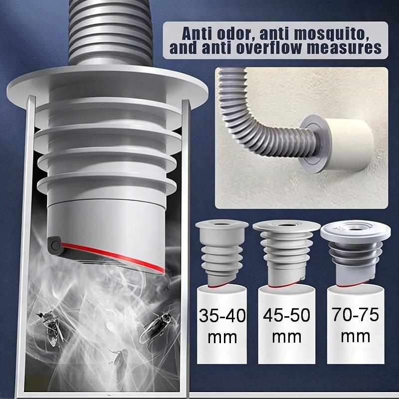 Universal Sewer Drain Pipe Seal Plug With Anti Odor Anti Mosquito Anti Overflow Functions Perfect For Kitchen Bathroom Pipe Use