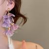 Sweet Pink Blue Flower Earrings for Women Yarn Mesh Long Tassel Earring Pendientes Mujer Fashion Y2K Jewelry Holiday Accessories