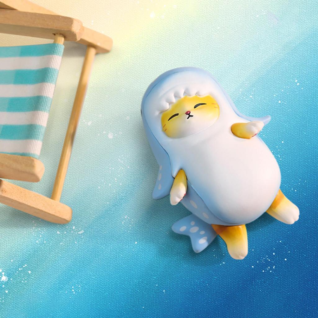 AAGWW Gachapon Toys, Anime Figure Cat Toy Set, Model Decoration, Party Item, Cute Ornament (Product Contents 5-Piece Set of Cat COS Shark Cat II)