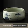 Glazed Hand-Painted Ge Kiln Jianshui Ceramic Extra Large Tea Washing Tea Residue Tank Water Tank Household Tea Set Tea Cup Washing Storage Bowl
