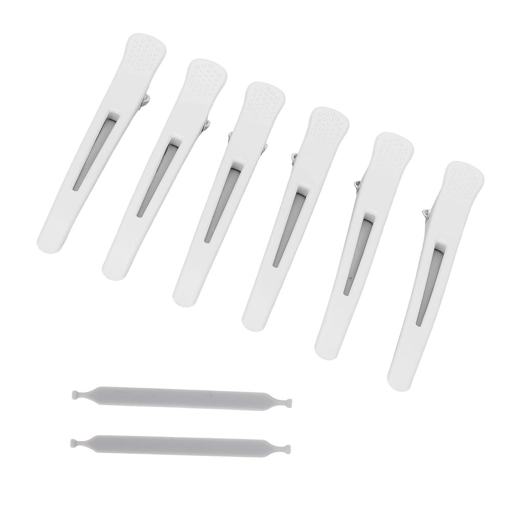 6Pcs Professional Hair Clips NonSlip Dividing  bill Hair Clips for Hair Cutting Styling(White )