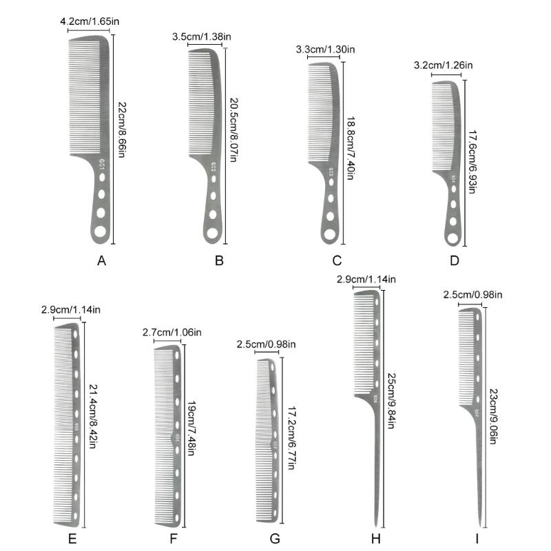 Professional Anti Static Metal Comb with Hanlde Fine Cutting Comb for Hair Styling Hairdressing