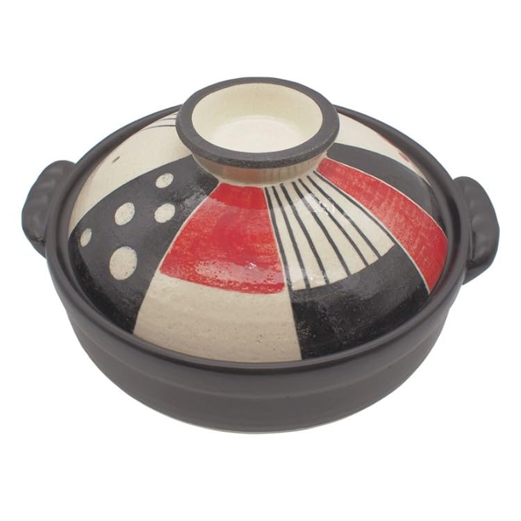 Maruyoshi Pottery Happo Bijin 6 Inner Diameter x Outer Diameter 22cm x Height Made in Suitable for direct and M0003 No. Pot, Black, 19.5cm 11cm,