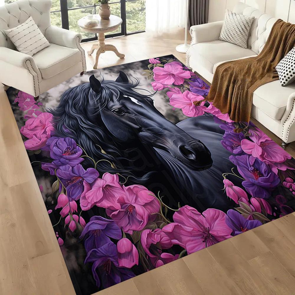 Horse Area Rug Perfect for Outdoor Entryway Bedrooms Decorate room Antislip Carpet Anime Office Decor Perfect Gift for Friends & Family