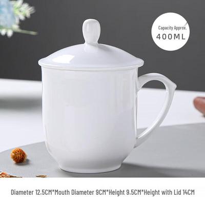 Shangqi Ceramic Teacup with Lid (3-Pack)