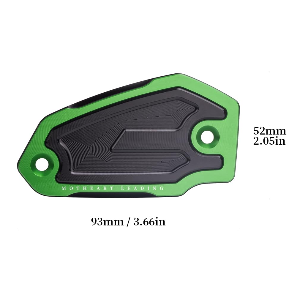 MotHeartCNC Reservoir Cover for ninja zx-4r/7/zx-4rr/650/zx-25r/400/400r hybrid z7 hybrid/z650/z650rs/z900/z800 vulcan s 650 er-6n/6f/4n parts(Green)