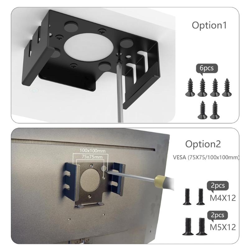 Metal Stand Durability For Mini Desktop Computer Under Desk And Screen Back Mounting Solution Space Saving