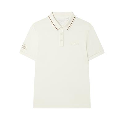 Fashion Casual Short Sleeve Polo Shirt Men Tops Egrets-White F11M518104FWT