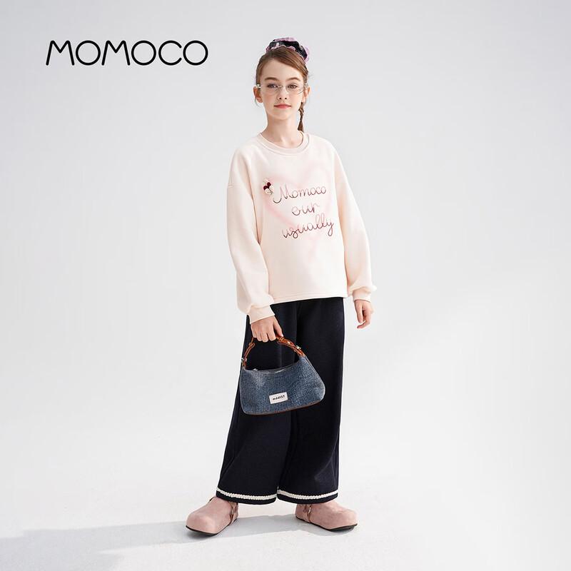 MOMOCO Girls' 2025 Autumn/Winter Sweet Heart Letter Sweatshirt