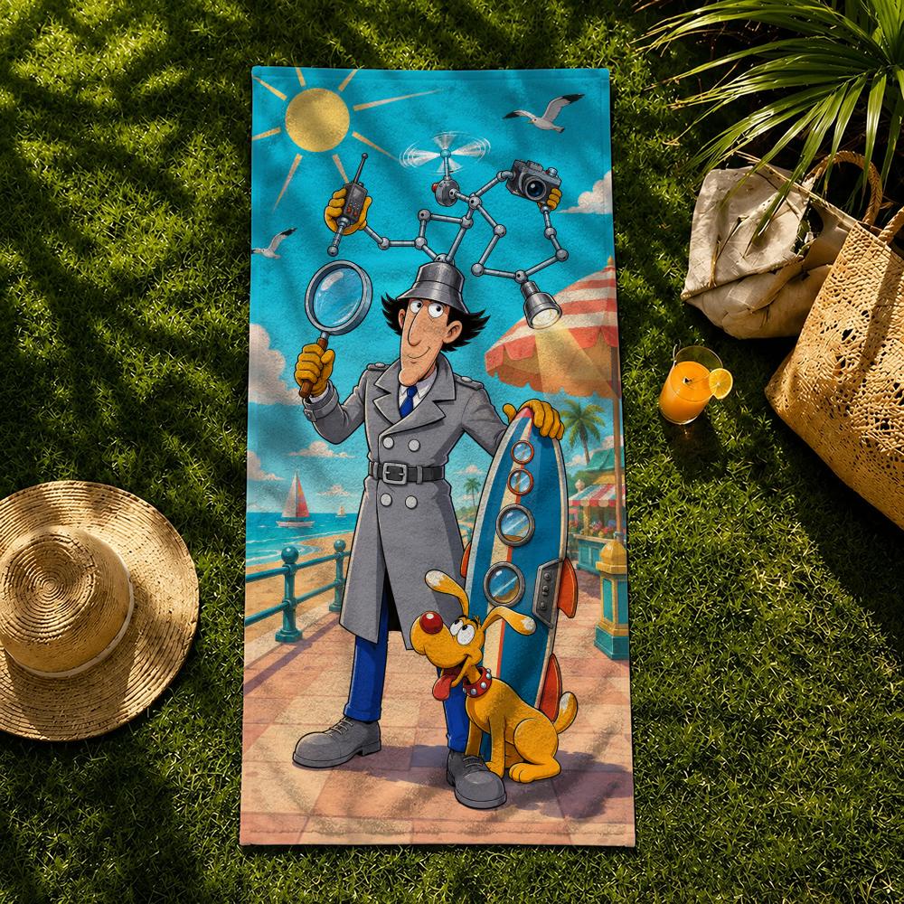 Cartoon Inspector Gadget Towel Towel beach towel, quick drying absorbent bath towel for Swim,Gym,Camping,Outdoor hot