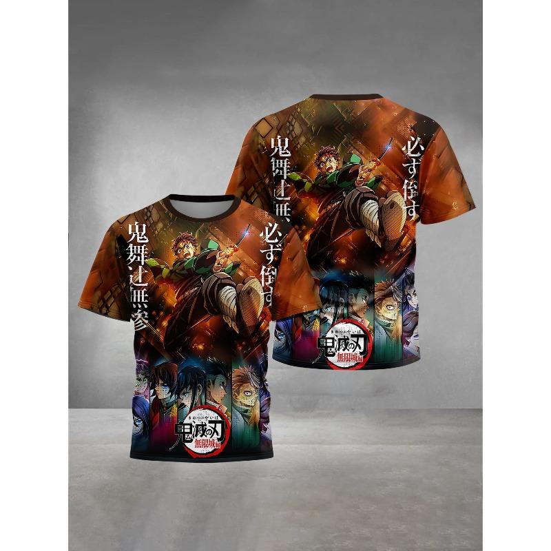 HOT Anime Creative Colorful Pattern Printing Comfortable Soft Kids T-shirt Boy Girl Loose Fashionable Versatile T-Shirt